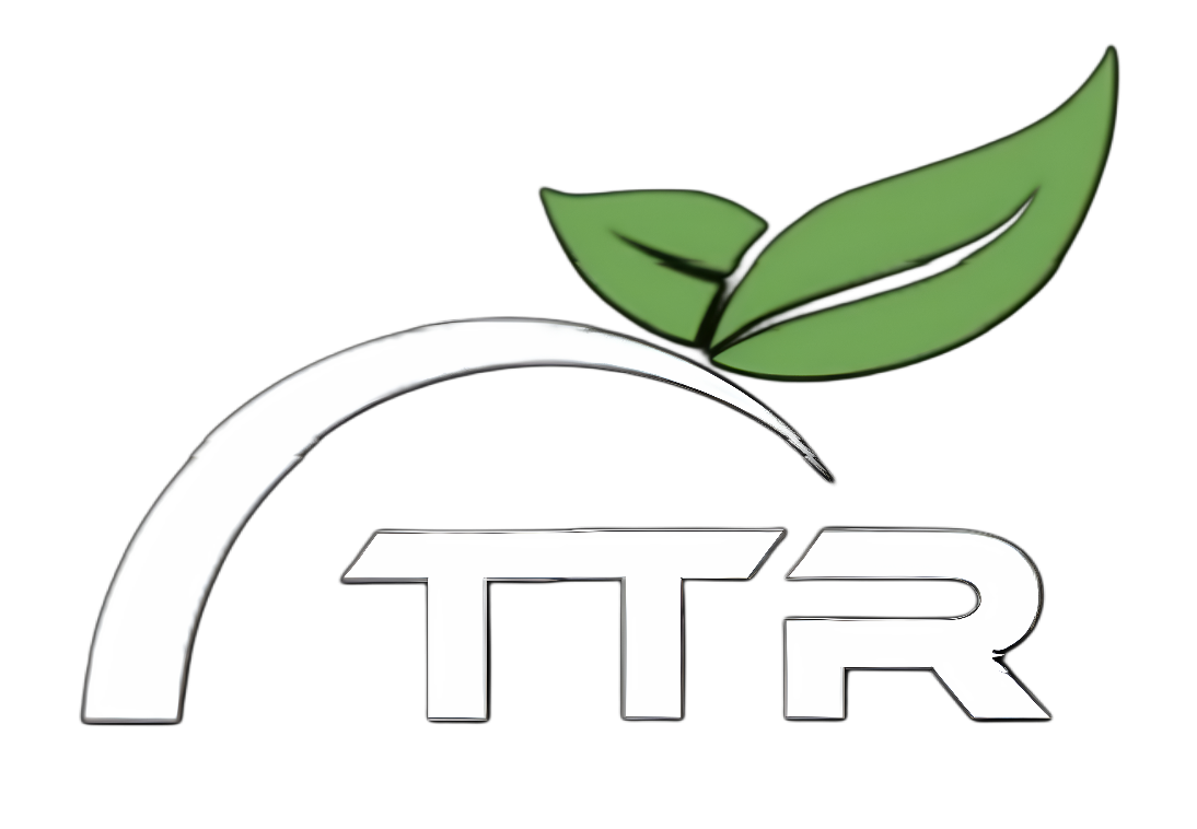 TTR Logo letters with green leaf